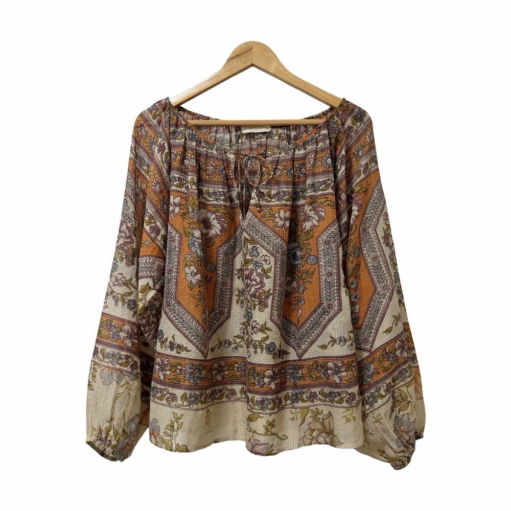 Mes Demoiselles Roselle Balloon Sleeve Floral Blouse Size FR 38 US 6 Bohemian
